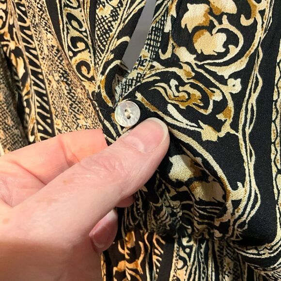 HONEY PUNCH Shorts Romper Black and Browns Deep Sexy V-Neck Size S - Picture 13 of 16